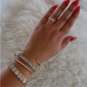 1pcs Emerald Cut Iced Box Square Chain Crystal Bracelet